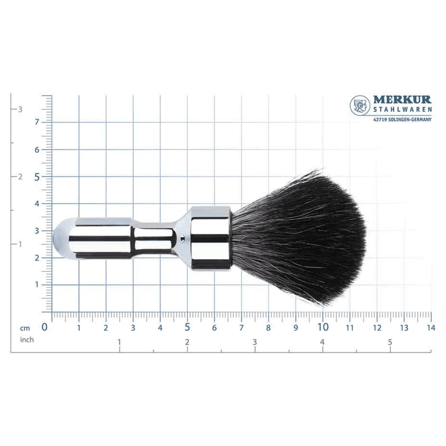 MERKUR Shaving Brush 1701 with Vegan Synthetic Hair in Bright Chrome