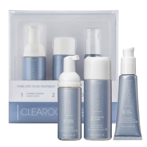 Clearogen Ensemble de traitement de l'acné en 3 étapes - 1 mois d'approvisionnement