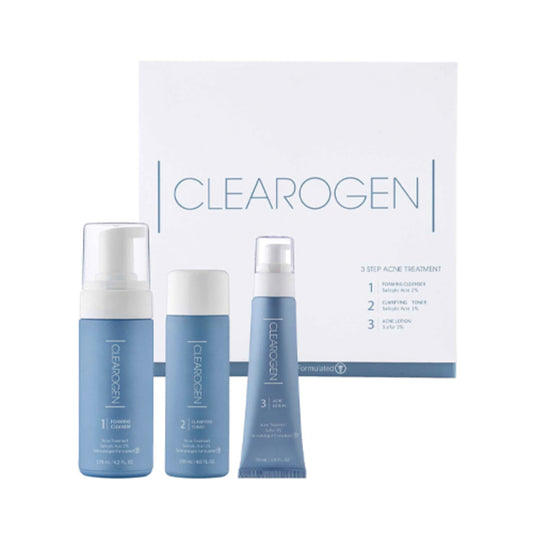 Clearogen Ensemble de traitement de l'acné en 3 étapes pour peaux sensibles - Approvisionnement de 2 mois