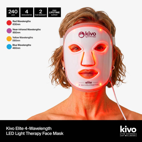 Kivo Elite 4-wavelength Red Light Therapy LED Face Mask