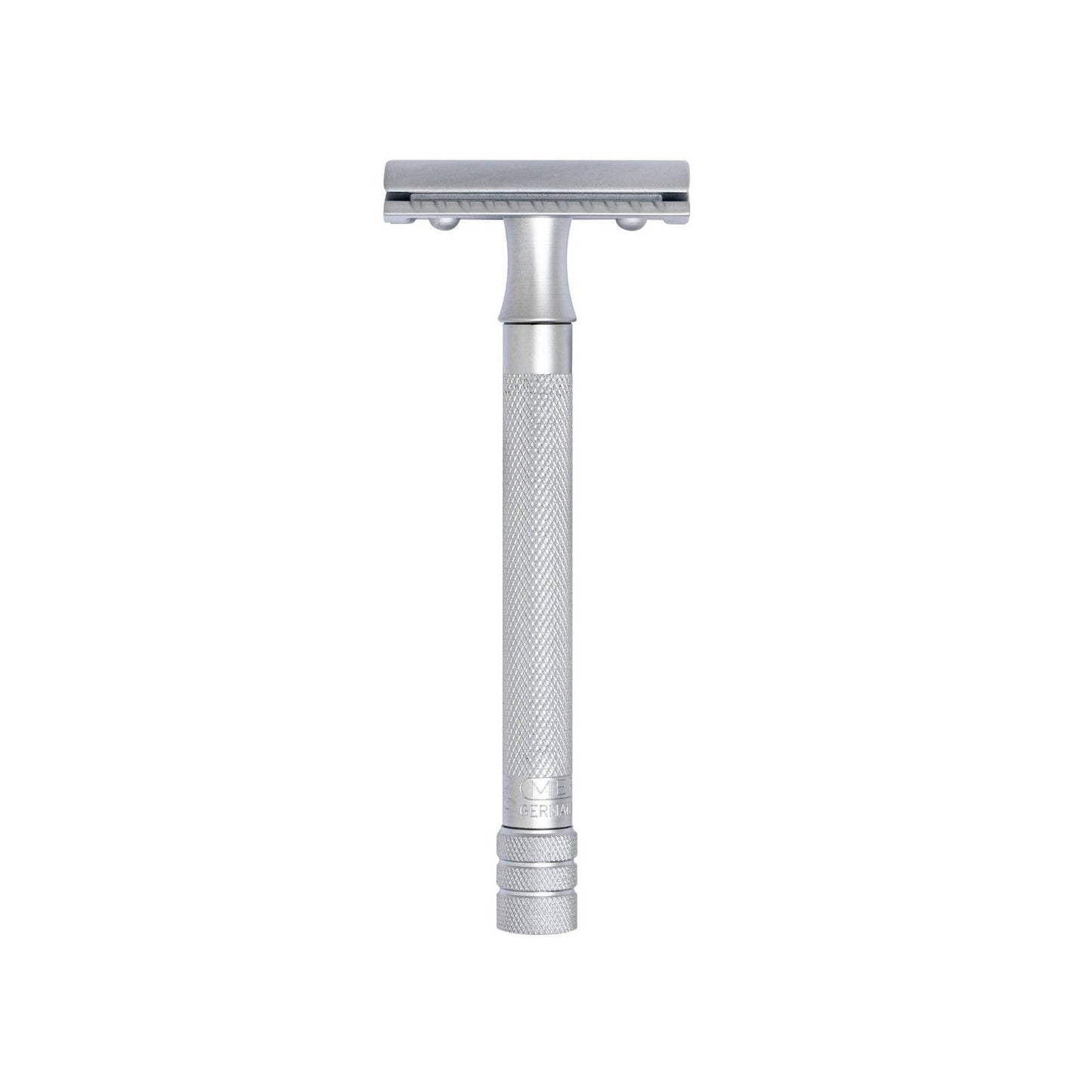 Merkur 3-Piece DE Safety Razor, Closed Comb, Knurled Extra Long Handle, Matte Chrome