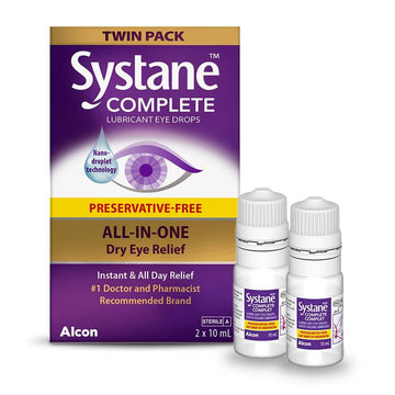 Systane Complete Preservative-Free Eye Drops For dryness, All-In-One Drops For All Types Of Dry, Multi-Symptom dryness Relief, Relief from Extended Screen Time – 2 x 10mL 🍁 All In One Marketplace Canada