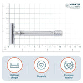 Merkur 23C 3-Piece DE Safety Razor, Closed Comb, Knurled Extra Long Handle, Chrome