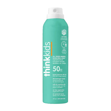 Thinksport Kids Sunscreen Spray, SPF 50 All Sheer Mineral Sunscreen, 6 Fl Oz, Clear Water Resistant Baby & Toddler Sun Screen, Natural Zinc Oxide Sun Protection 🍁 All In One Marketplace Canada