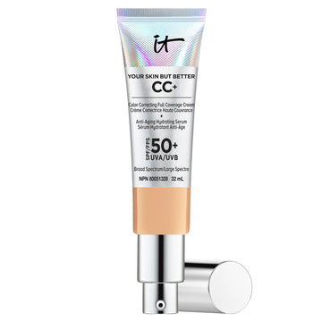 IT Cosmetics Your Skin But Better CC+ Cream, Medium Tan (W) - Color Correcting Cream, Full-Coverage Foundation, Anti-Aging Serum & SPF 50+ Sunscreen - Natural Finish - 1.08 fl oz 🍁 All In One Marketplace Canada