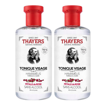 Thayers Alcohol-Free Rose Petal Witch Hazel Facial Toner, Soothing and Hydrating, for All Skin Types, Including Sensitive, Alcohol Free, VALUE Duo Pack (2 x 355mL) 🍁 All In One Marketplace Canada