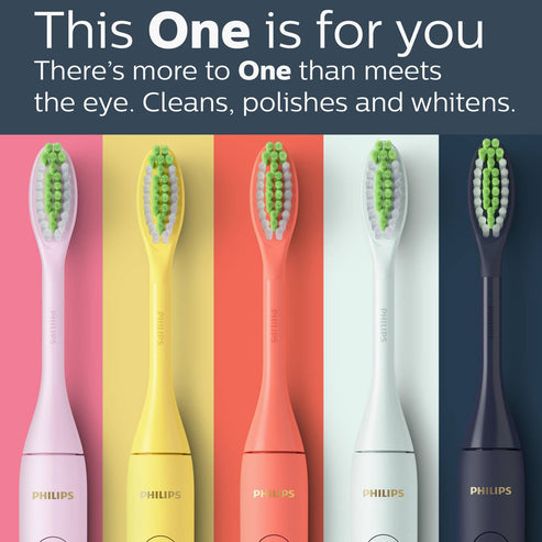 Philips One by Sonicare Battery Toothbrush Holiday Pack with 3 Brush Heads, Manhattan Edition