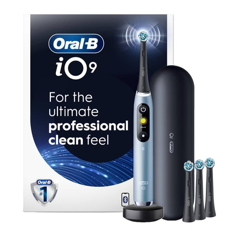 Oral-B iO9 Electric Toothbrush, for the Ultimate Professional Clean Feel, Aquamarine, Rechargeable Electric Toothbrushes, iO Series 9 with 1 Power Toothbrush, 4 Brush Heads, and 1 Charging Travel Case 🍁 All In One Marketplace Canada