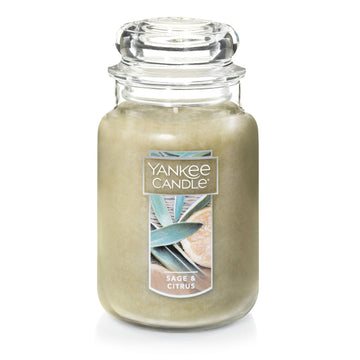 Yankee Candle Scented Candle, Sage & Citrus, Original Large Jar Candle, 110-150 Hours of Burn Time, 22 oz. 🍁 All In One Marketplace Canada