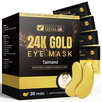 Under Eye Patches (30 Pairs), 24k Gold Eye Patches for Women and Men, Bachelorette Party Favors, Birthday Gift for Women - Skincare Self Care - USA Tested 🍁 All In One Marketplace Canada