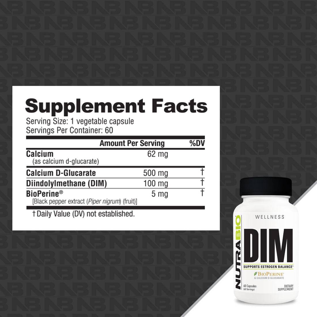 NutraBio DIM with Calcium D-Glucarate