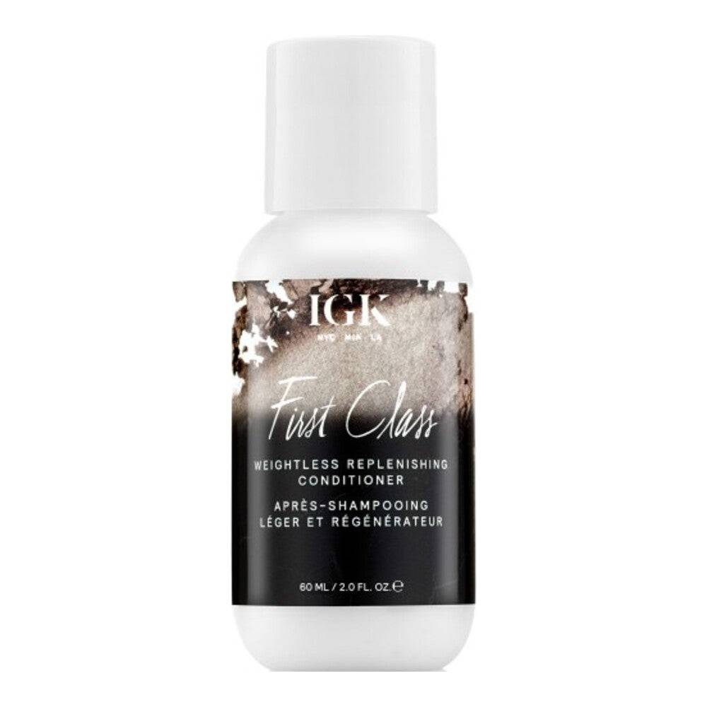 IGK Hair First Class Weightless Replenishing Conditioner 60ml bottle for lightweight scalp care and shine in hair care routine.