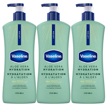 Vaseline Intensive Care Aloe Vera Hydration Body Lotion for Dry Skin with 48H Moisture + Ultra hydrating lipids, 600 ml (3-pack) 🍁 All In One Marketplace Canada