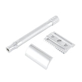 Merkur 23C 3-Piece DE Safety Razor, Closed Comb, Knurled Extra Long Handle, Chrome