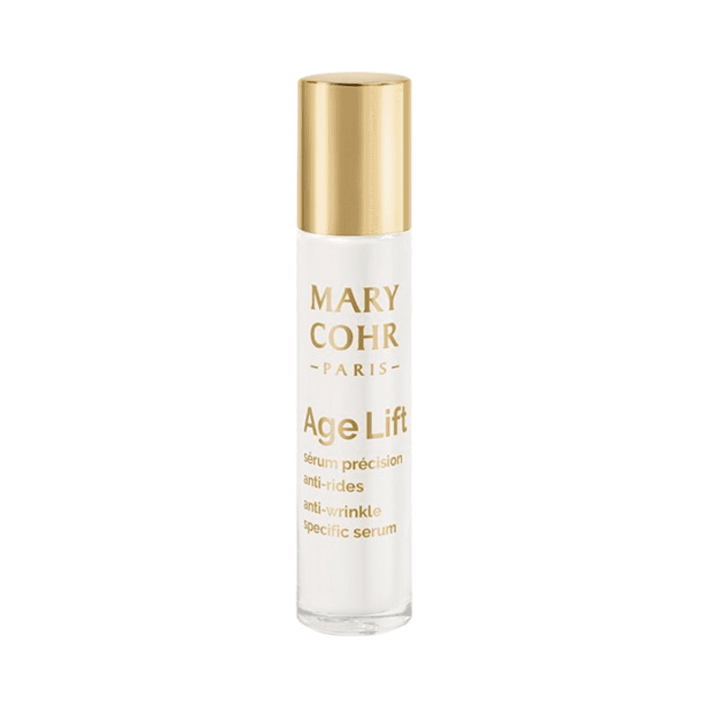 Mary Cohr Age Lift wrinkle cream face serum with gold cap for instant smoothing and anti-aging treatment. Ideal for fine lines and mature skin.