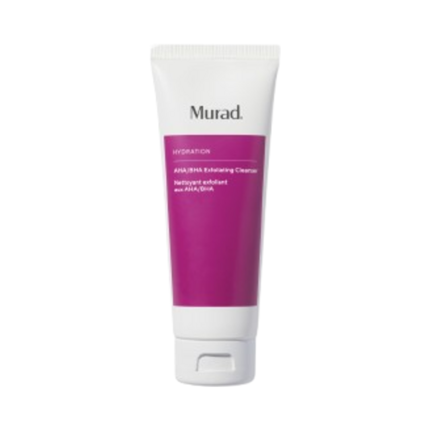 Front view of Murad AHA BHA Exfoliating Cleanser tube, a skin exfoliator designed to cleanse and smooth skin effectively.