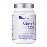CanPrev Adrenal Chill Stress Relief supplement for women with L-Theanine and Ashwagandha, supports relaxation and well-being in 90 capsules.