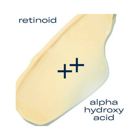 Cream texture of AlphaRet Overnight Cream highlighting its retinoid and alpha hydroxy acid blend for effective skin renewal.
