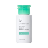Dr Dennis Gross Alpha Beta 2% BHA Breakout Solution with salicylic acid in 150ml bottle for acne-prone skin care.
