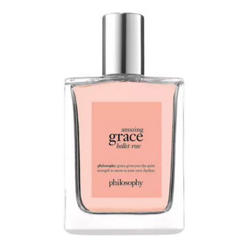 Philosophy Ballet Rose Perfume - Delightful Scent in a sleek glass bottle with pink label and silver cap. A floral women's fragrance with rose notes.