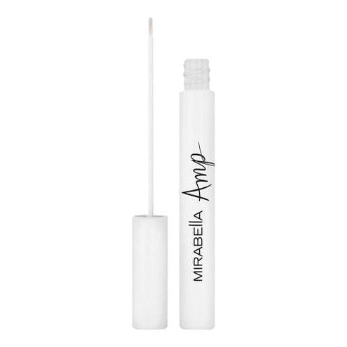 Mirabella Amp Lash and Brow Enhancing Serum featuring precision brush applicator, designed to boost lash and brow growth with biotin and peptides.