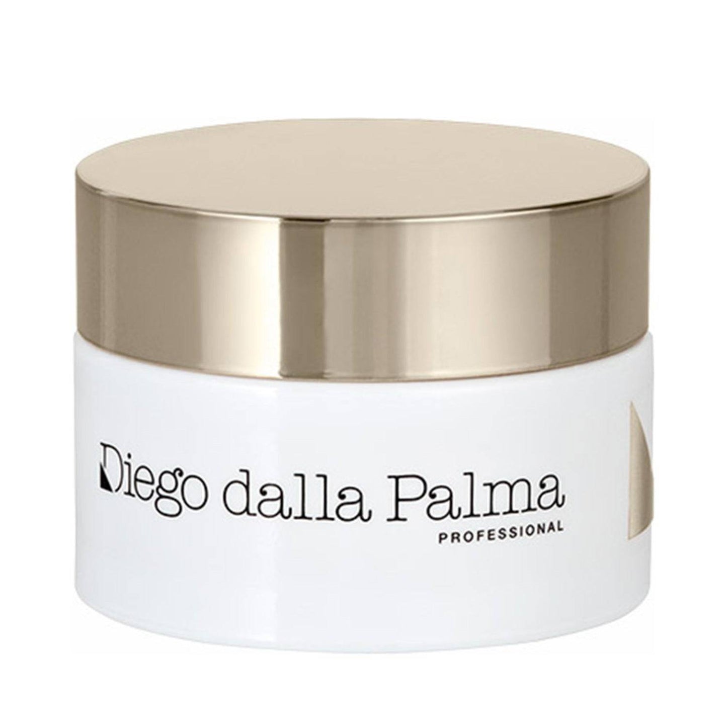 Diego dalla Palma Professional Anti-Dark Spot Illuminating Anti-Age Cream in a white jar with a metallic gold lid. Anti-dark spot cream reduces aging signs and evens skin tone.