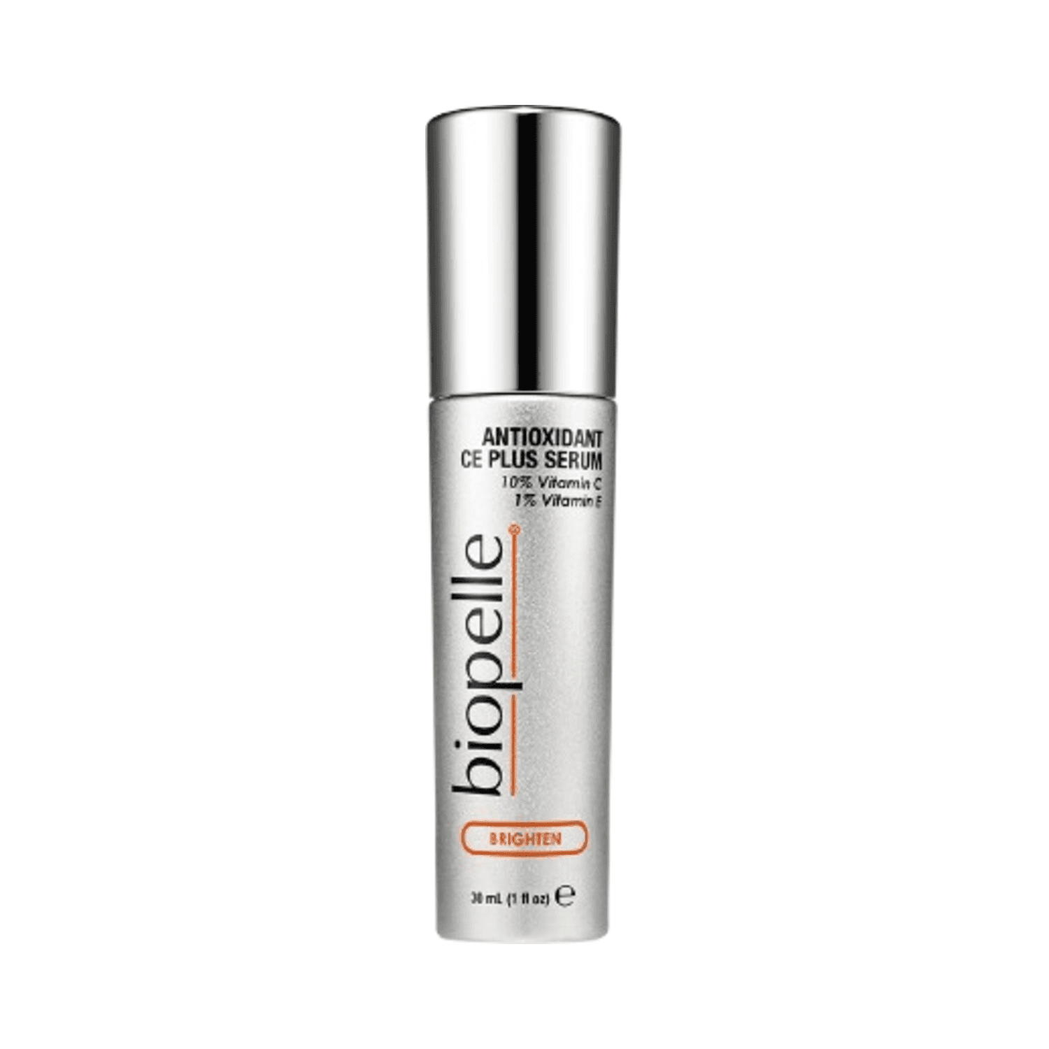Biopelle Antioxidant CE Plus Serum face treatment with hyaluronic acid and green tea, dermatologist-tested for all skin types in premium packaging.