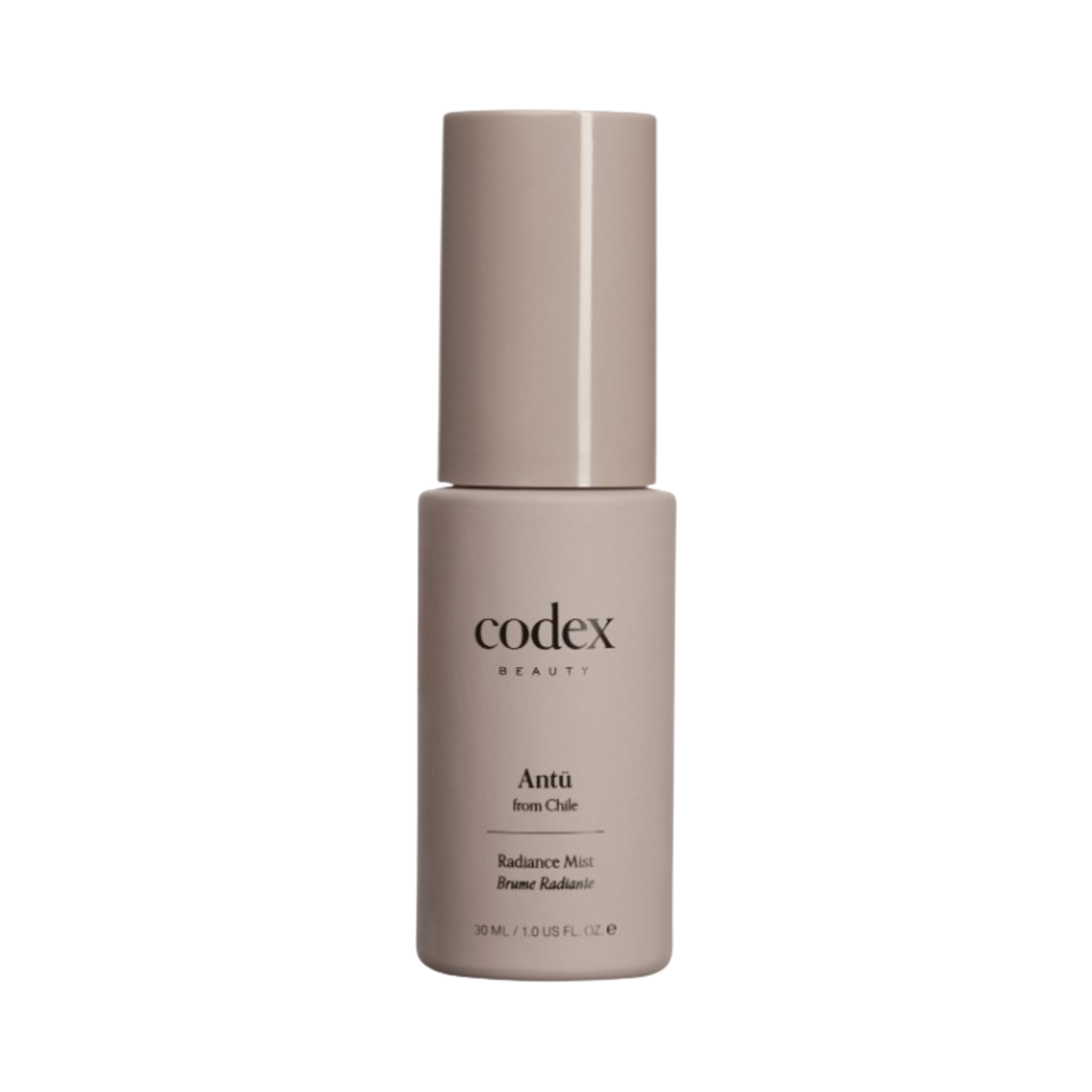 Codex Antu Toning Radiance Mist 30ml travel-size face mist, perfect for refreshing skin on-the-go with citric acid and natural botanicals.