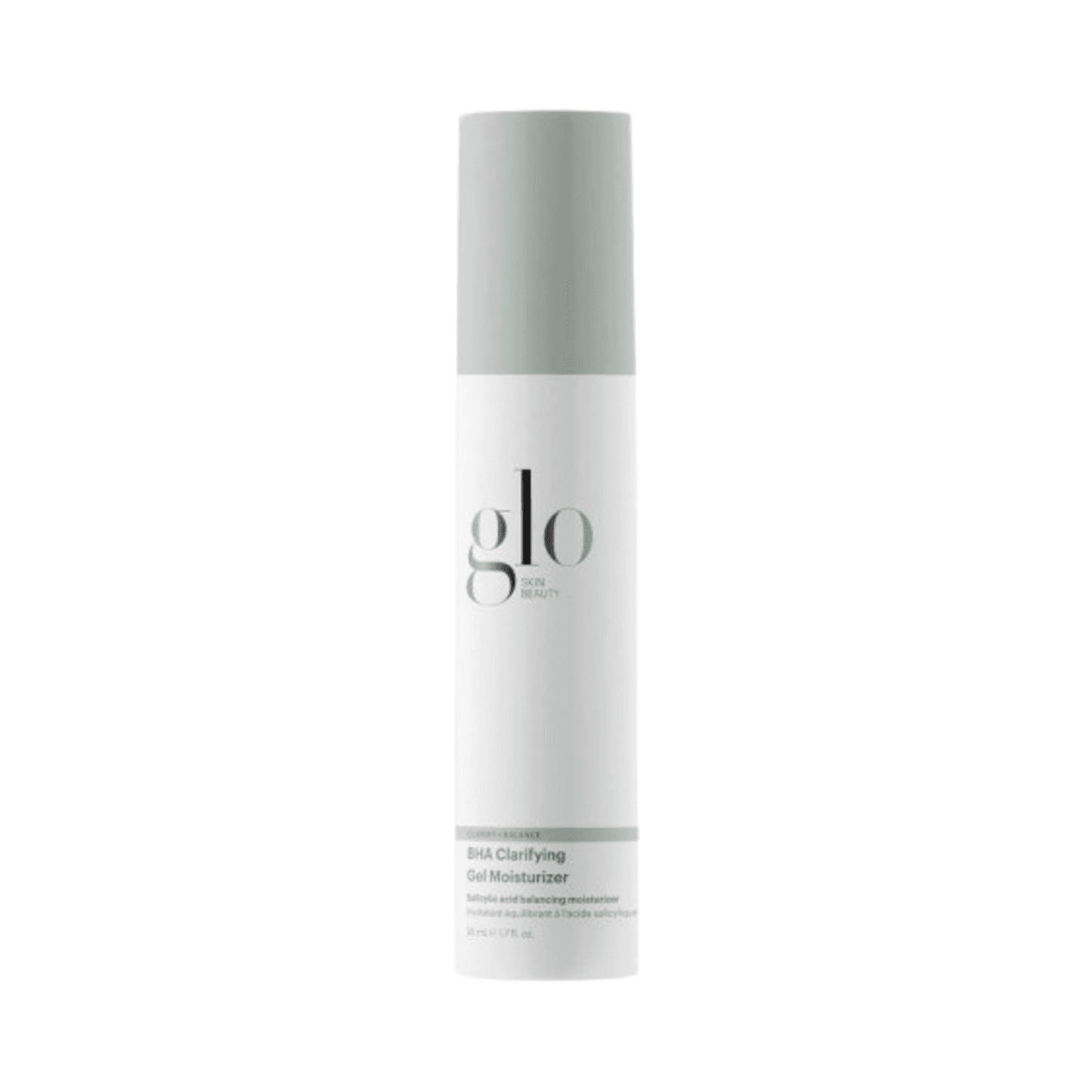 BHA Clarifying Gel Moisturizer by Glo Skin Beauty, lightweight formula with salicylic acid for acne-prone skin, shown in minimalist packaging.