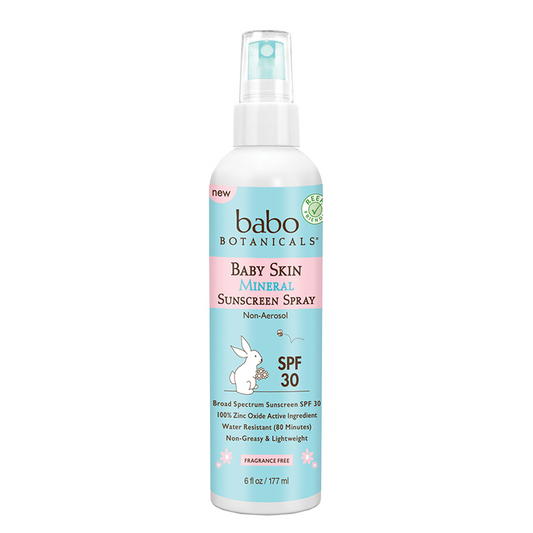 Babo Botanicals Spray solaire minéral SPF 30 pour peau de bébé - Non aérosol