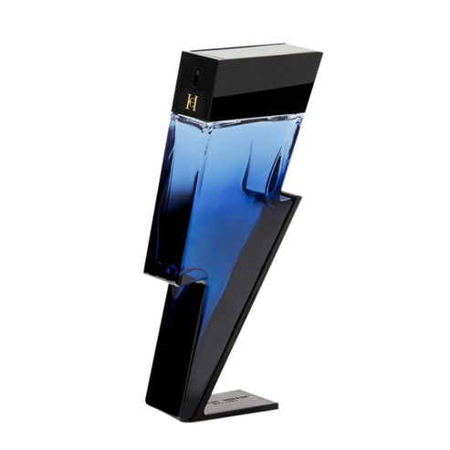 Carolina Herrera Bad Boy Cobalt Eau de Parfum in a bold lightning bolt-shaped blue and black bottle. Premium men's fragrance for all occasions.