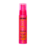 Amika Blockade Heat Defense Hair Serum bottle shown twice, highlighting its sleek design for effective heat protection in hair care routines.