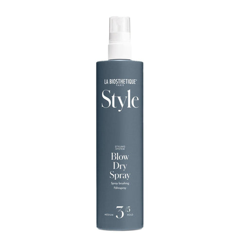 La Biosthetique Blow Dry Spray - Flexible Hold | Lightweight hair styling spray in sleek grey bottle, ideal for medium hold and shine-enhancing blowouts.