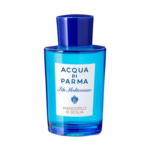 Luxury Acqua di Parma Mandorlo Di Sicilia Eau de Toilette for men, featuring a vibrant blue design from the Blu Mediterraneo collection.
