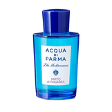 Acqua Di Parma Blu Mediterraneo Mirto di Panarea EDT men's fragrance in a sleek blue bottle, evoking fresh Mediterranean citrus notes.