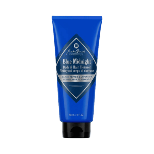 Jack Black Cleanser - Body Hair Cleanser i Blue Midnight-duft med dobbeltbruksformel for kropp og hår, med svart pepper og lavendel.