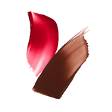 Close-up swatches of Stila Blush and Bronze Hydro-Blur Cheek Duo in vibrant cranberry blush and deep mahogany bronzer tones.