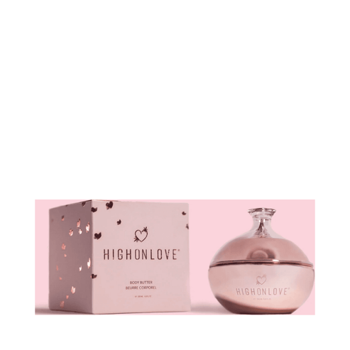 High on Love Body Butter Body Moisturiser with product box, 200 ml rose gold packaging, premium body care from eSkinStore.
