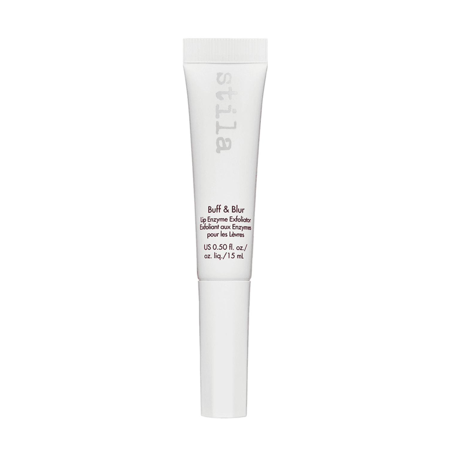 Hydrating Stila Lip Enzyme Exfoliator with scrubbing tip, ideal for prepping lips before color application. Perfect for soft, healthy lips.