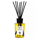 Buongiorno Room Diffuser by Acqua Di Parma in luxury yellow bottle. Ideal for infusing fresh scents into home decor settings.