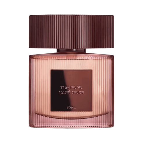 Tom Ford Cafe Rose Perfume 30ml bottle featuring a sleek, rose-hued design. Explore this luxurious men's fragrance in our beauty collection.