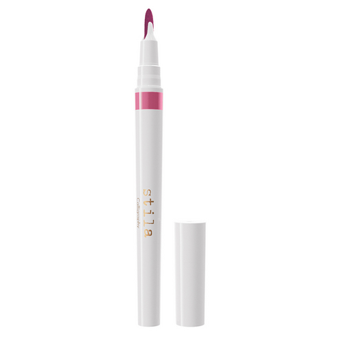 Stila Calligraphy Lip Stain in rose nude with fine tip applicator. Delivers smooth, precise lip color in a sleek pen format.