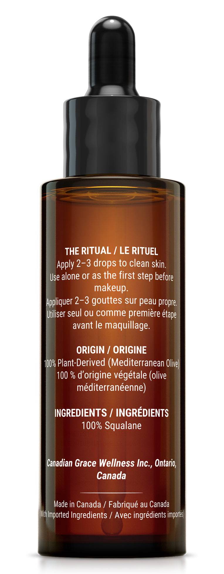 Canadian Grace Premium Mediterranean Squalane Oil | Pre-Makeup Ritual Oil for Smooth, Hydrated Skin
