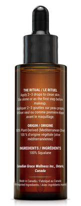 Canadian Grace Premium Mediterranean Squalane Oil | Pre-Makeup Ritual Oil for Smooth, Hydrated Skin