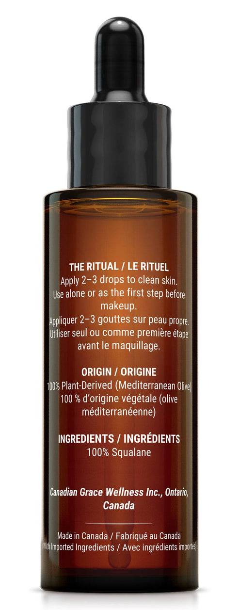 Canadian Grace Premium Mediterranean Squalane Oil | Pre-Makeup Ritual Oil for Smooth, Hydrated Skin
