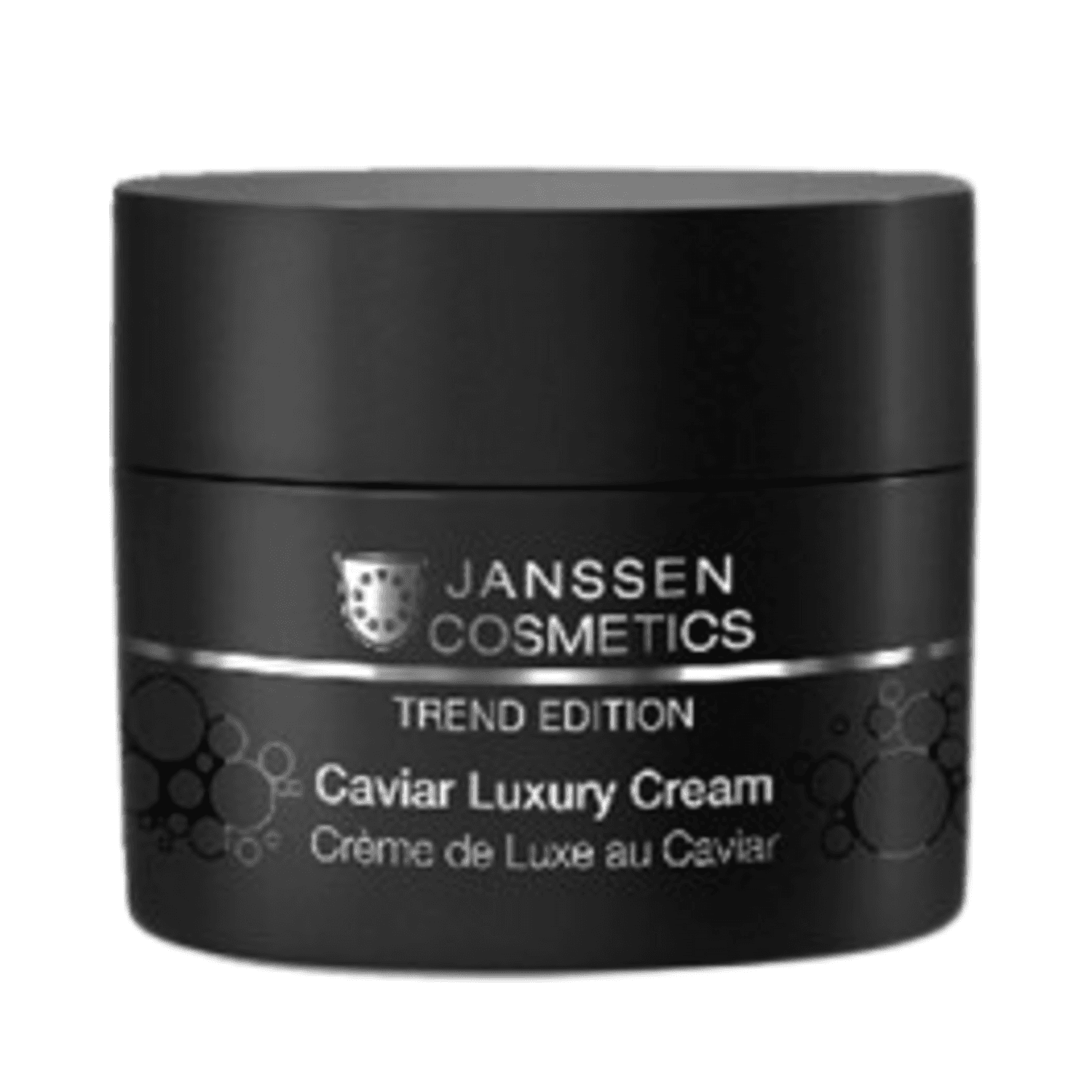 Janssen Caviar Luxury Cream - Anti-Aging Skincare in sleek black jar, ideal for mature skin and fine lines with caviar extract and collagen.