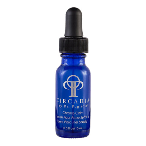 Buy Circadia Chrono-Calm Serum Online in Texas USA, a 15ml blue dropper bottle for soothing sensitive skin and reducing redness in face care routines.