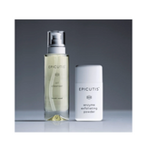 Epicutis Cleansing Essentials duo with oil cleanser and enzyme exfoliating powder, perfect for plump, dewy skin and blue light defense.
