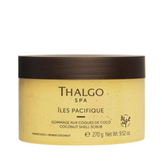 Sealed 270g jar of Thalgo Coconut Shell Scrub from the Îles Pacifique line. Shop this body wash for gentle exfoliation and monoi coconut fragrance.