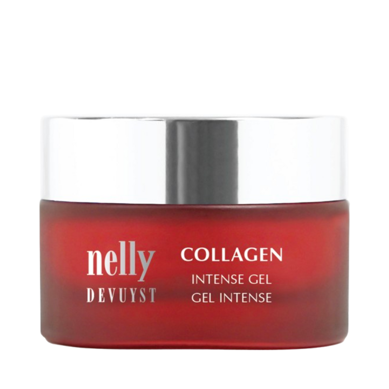 Nelly Devuyst Collagen Intense Gel moisturizer for face and neck, designed to boost hydration and firmness in anti-aging skincare routines.